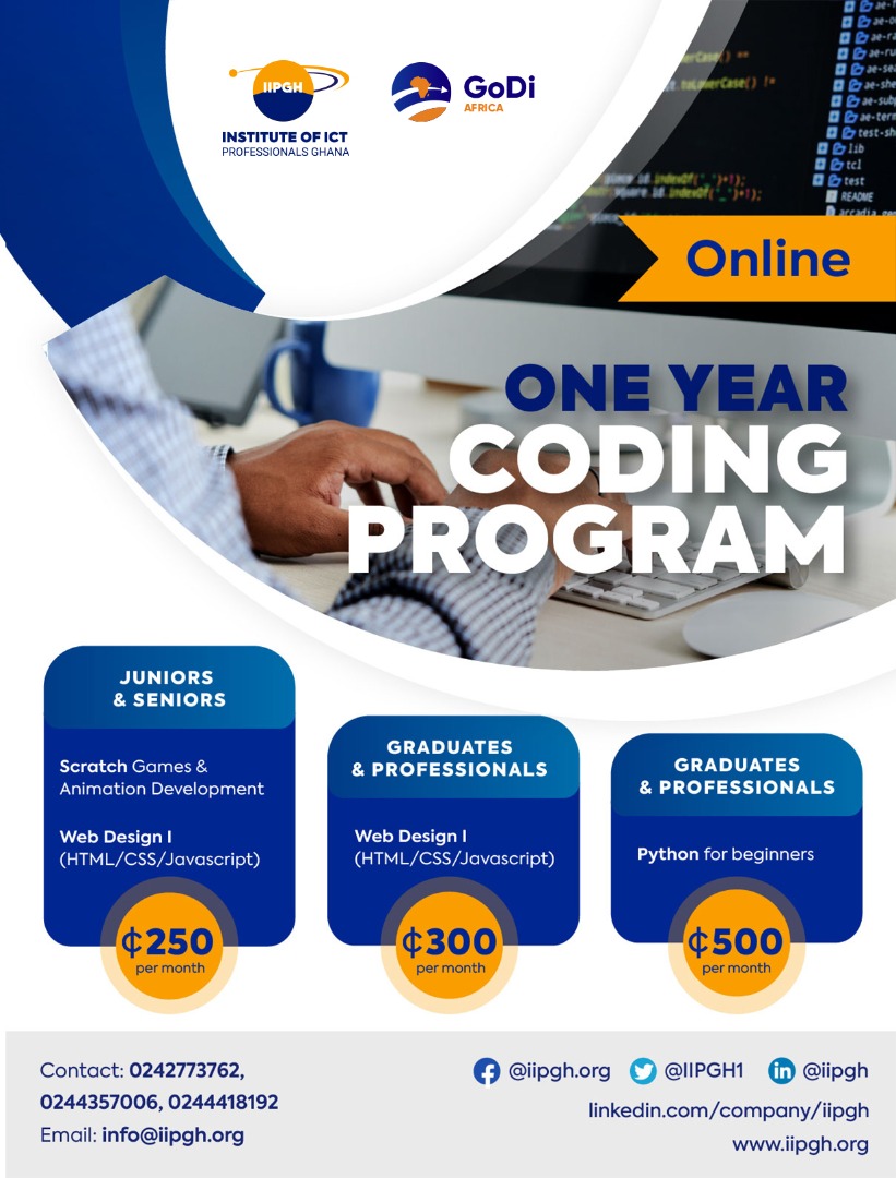 INSTITUTE OF ICT PROFESSIONALS, GHANA - IIPGH - One Year Coding Program